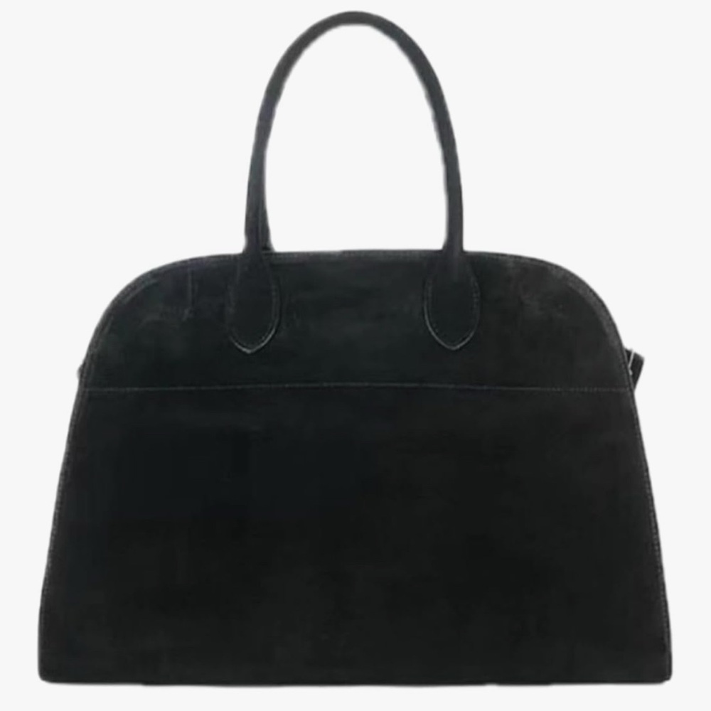 Crescent SatchelTote color black  Onlvye Trendy faux suede.